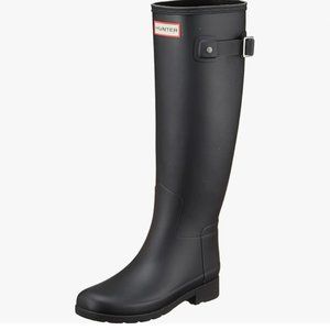 Hunter Refined Tall Rainboot Matte Black Size 6